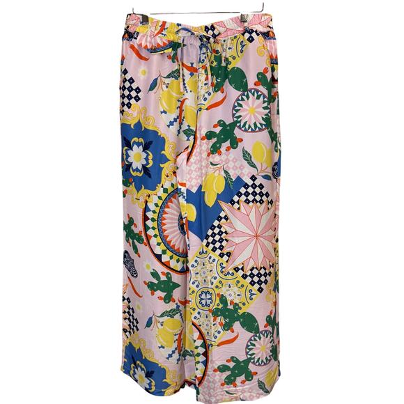 NWT Maeve Anthropologie Straight Leg Pink/Rose
 Abstract Print Pants sz M - Picture 8 of 14